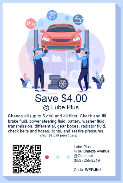 Save $4 on an oil change at LubePlus
